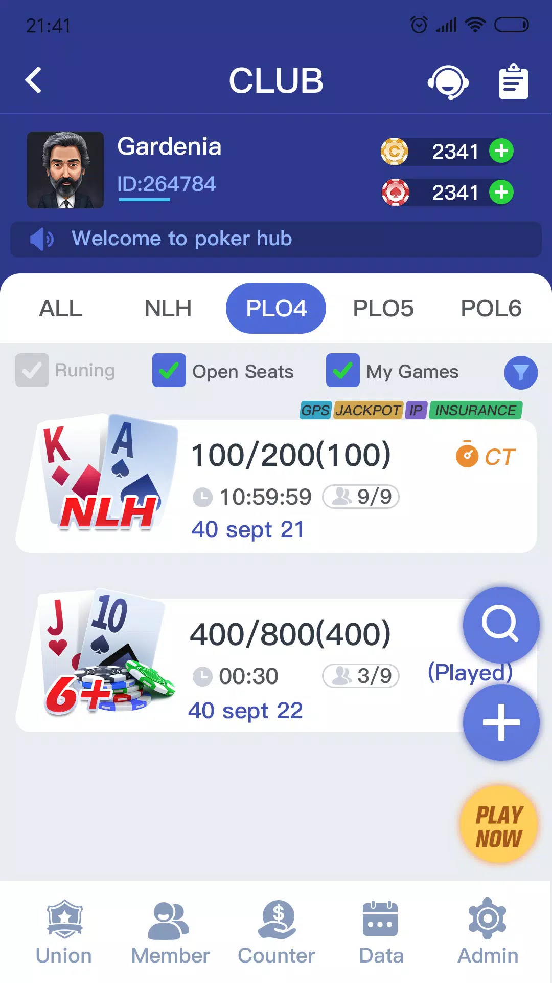 Schermata Poker Hub 1
