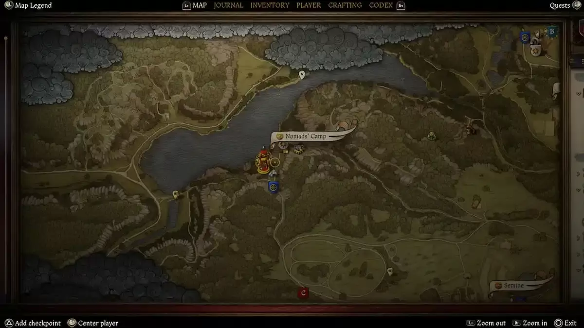 Ang mapa na nagpapakita ng lokasyon ng Cuman Camp