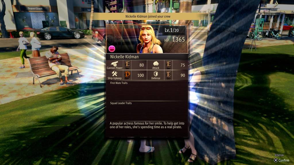 尼克勒·凱德曼角色在《如龍：海賊榮耀》中