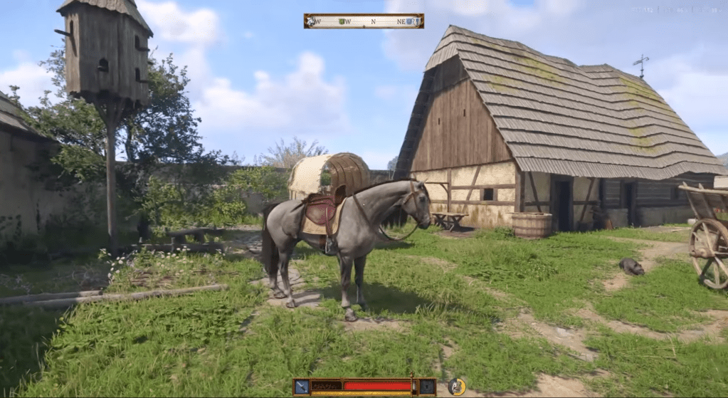 Kingdom Come Deliverance 2 Un caballo gris con una silla