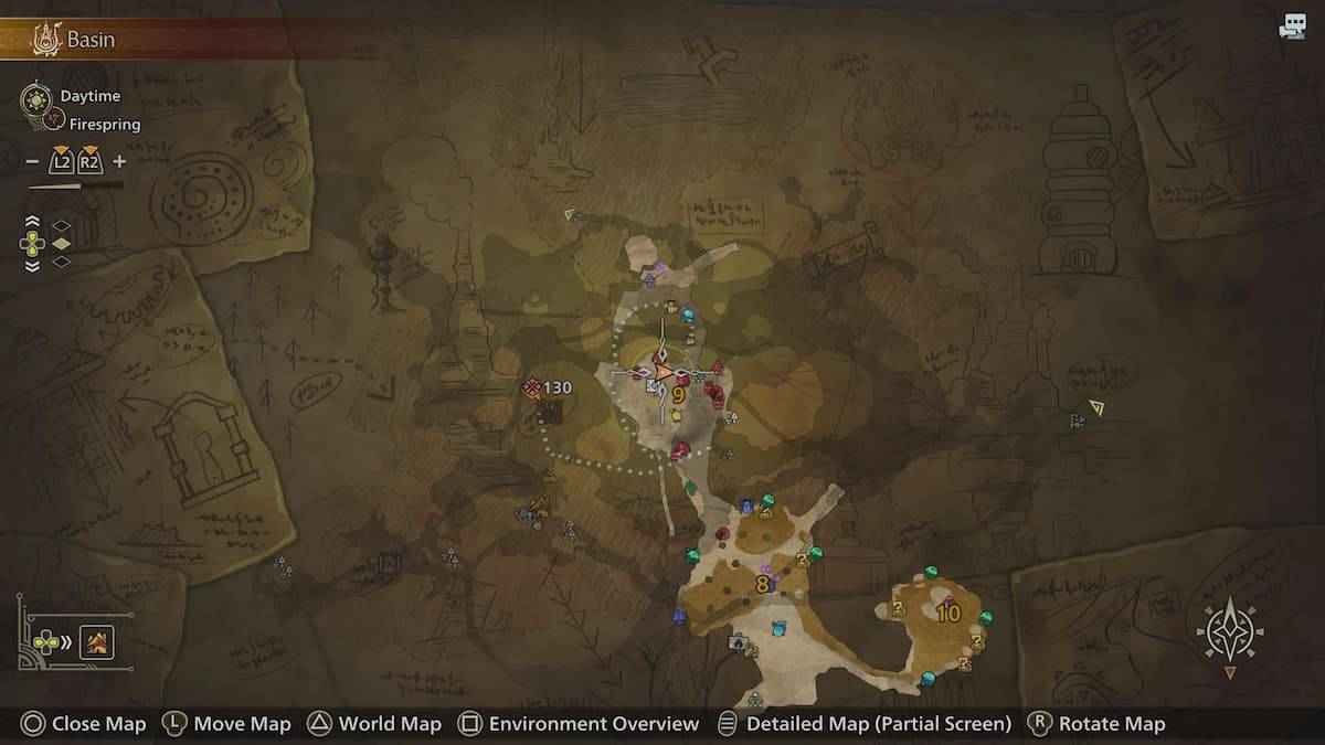 Monster Hunter Wilds中第9區的地圖屏幕截圖