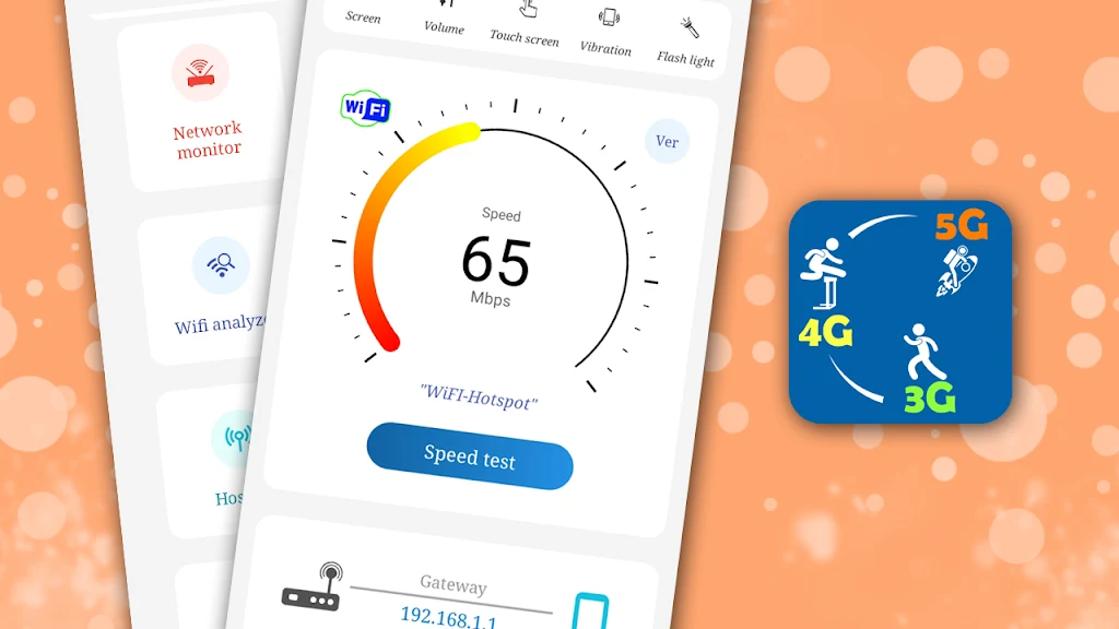 WiFi, 5G, 4G, 3G H+ speed test ภาพหน้าจอ 0