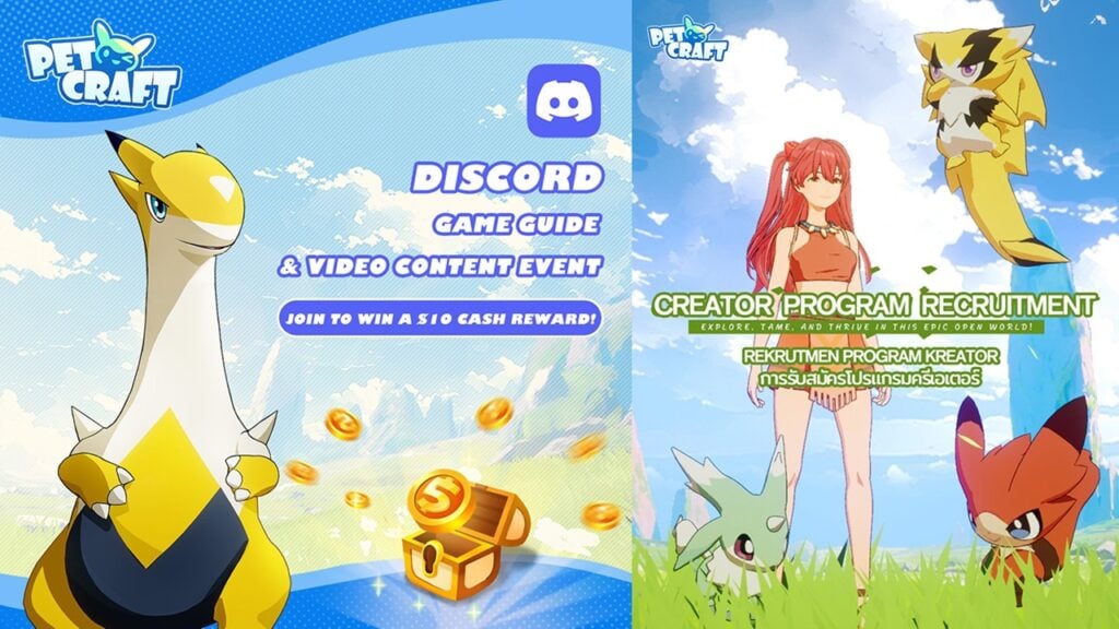 Petocraft的首次Beta测试对Palworld式的Open-World Game推出了！