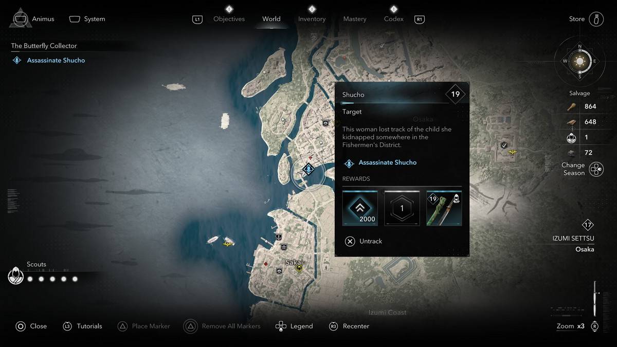 Cómo y dónde encontrar a todos los miembros del coleccionista de mariposas en Assassin's Creed Shadows Shucho