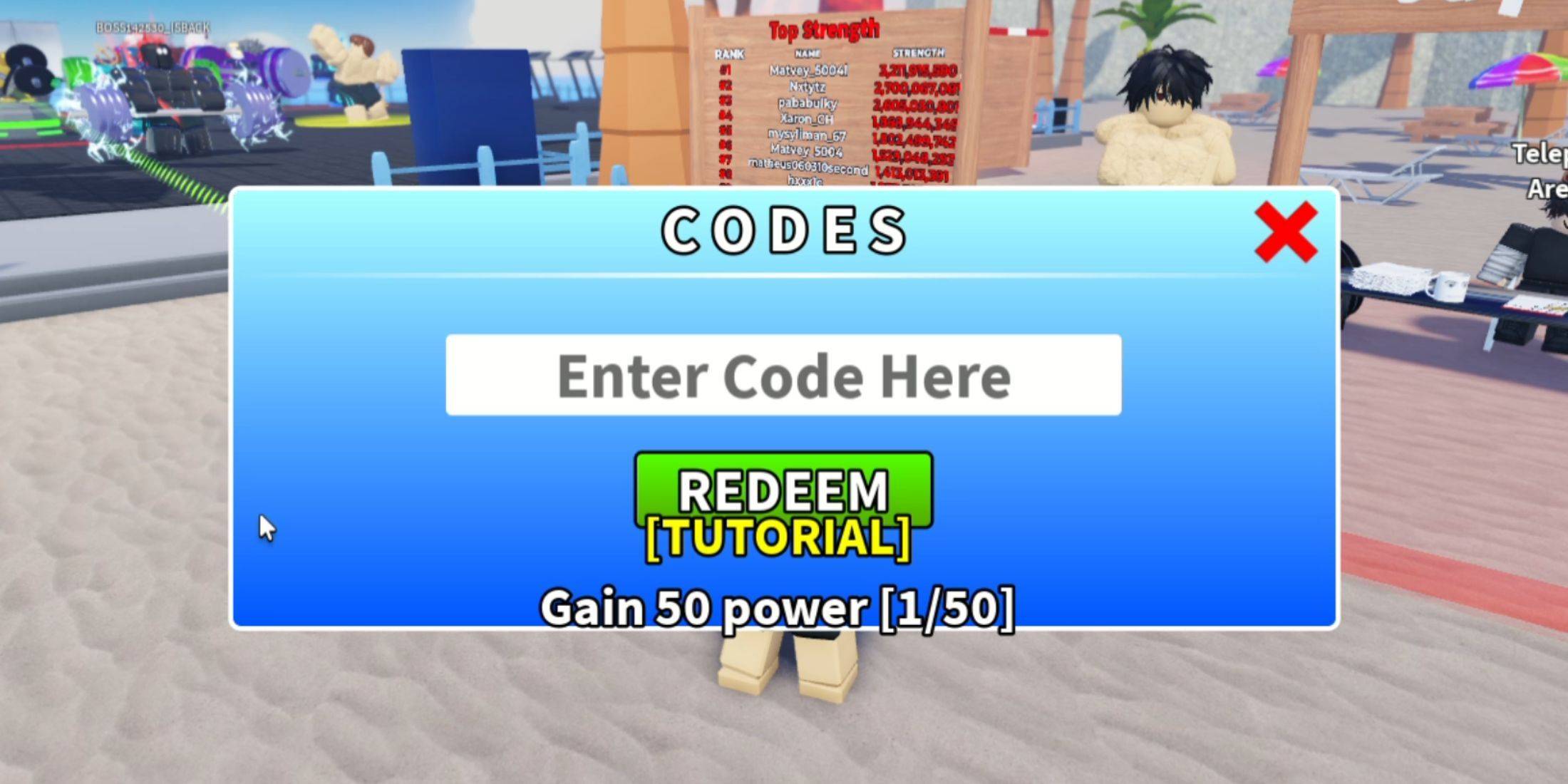 Slap Legends Code Redemption Interface