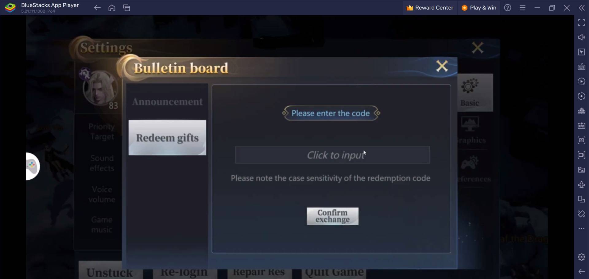 Flame of Valhalla Global - Redeem Code Input