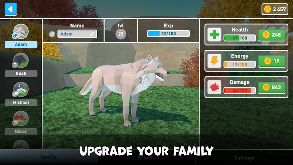 Wolf Family Simulator ဖန်သားပြင်ဓာတ်ပုံ 2
