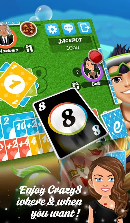 Multiplayer Crazy8 Game Capture d'écran 1