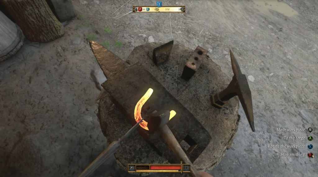 Kingdom Come Deliverance 2 POV de herrero forjando una herradura