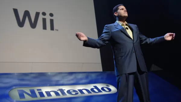 Reggie kämpfte für Wii Sports als Wii -Pack. Foto von Susan Goldman/Bloomberg über Getty Images.
