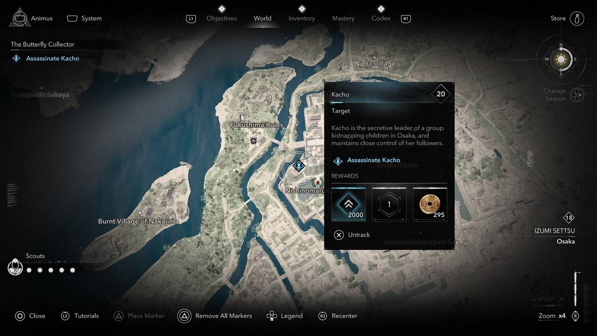 Cómo y dónde encontrar a todos los miembros del coleccionista de mariposas en Assassin's Creed Shadows Kacho