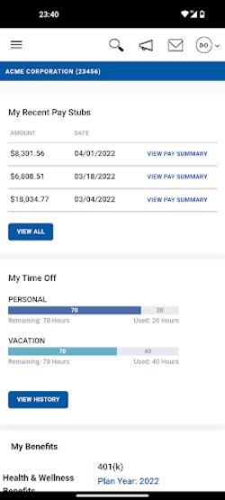Paychex Oasis Employee Connect Screenshot 2