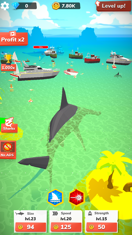 Idle Shark World - Tycoon Game ဖန်သားပြင်ဓာတ်ပုံ 2