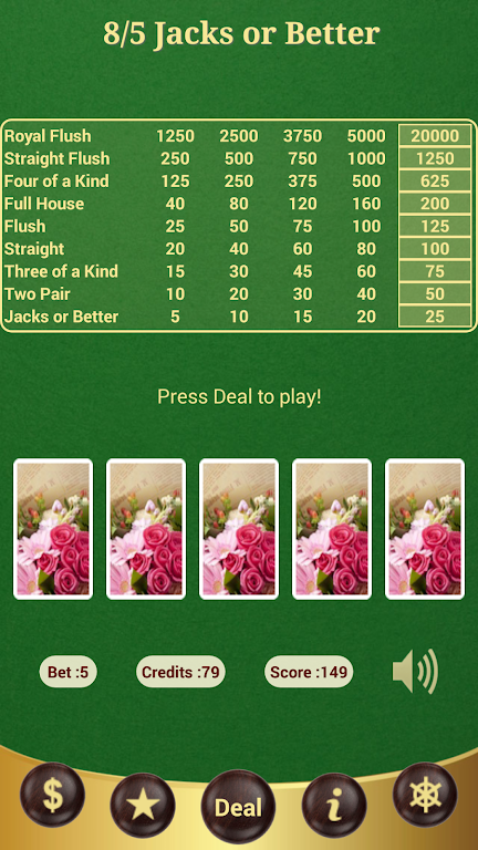 8/5 Jacks or Better Poker Captura de pantalla 0