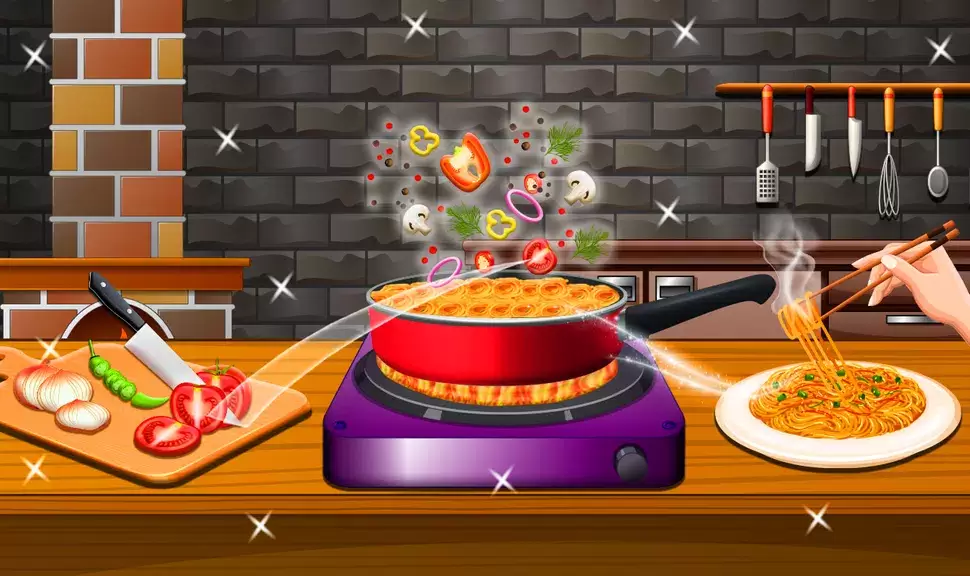 Crispy Noodles Cooking Game स्क्रीनशॉट 1