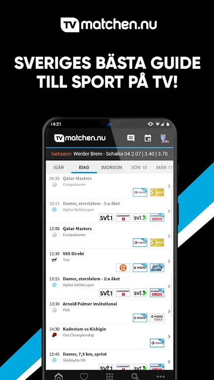 TVmatchen.nu - sport på TV स्क्रीनशॉट 0
