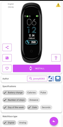 Mi Band 4 WatchFaces Captura de pantalla 2