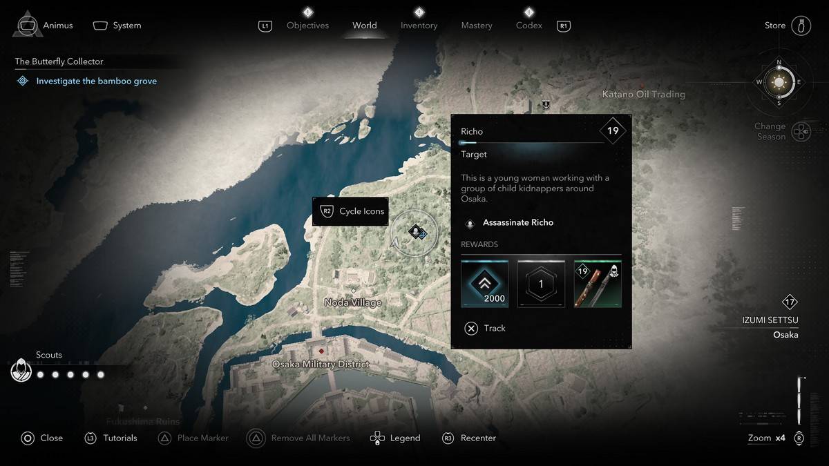Cómo y dónde encontrar a todos los miembros del coleccionista de mariposas en Assassin's Creed Shadows Richo