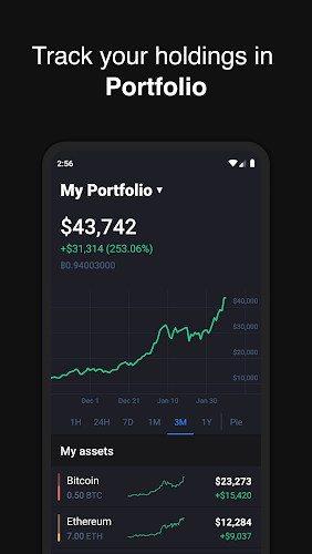 Hodler Kryptowährung Portfolio Screenshot 1