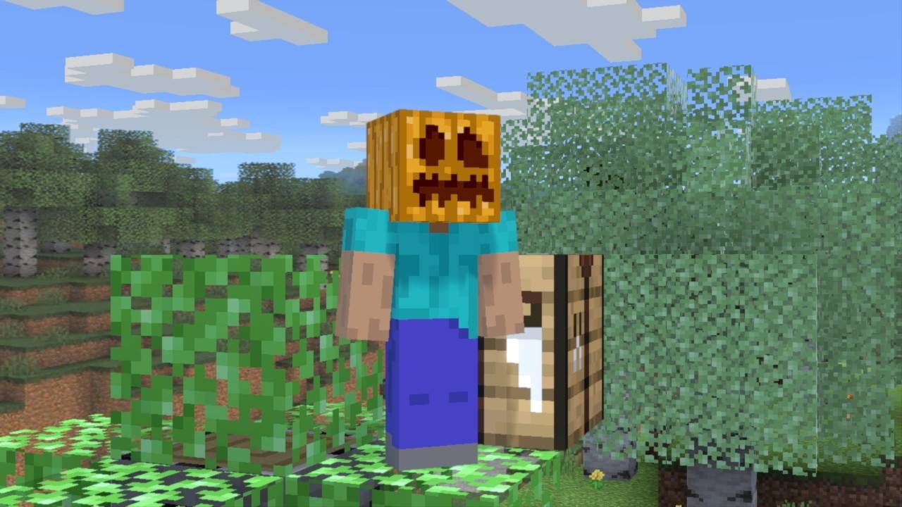 Calabaza en la cabeza carácter de minecraft