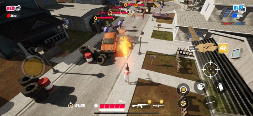 A Uniq wielding a flamethrower
